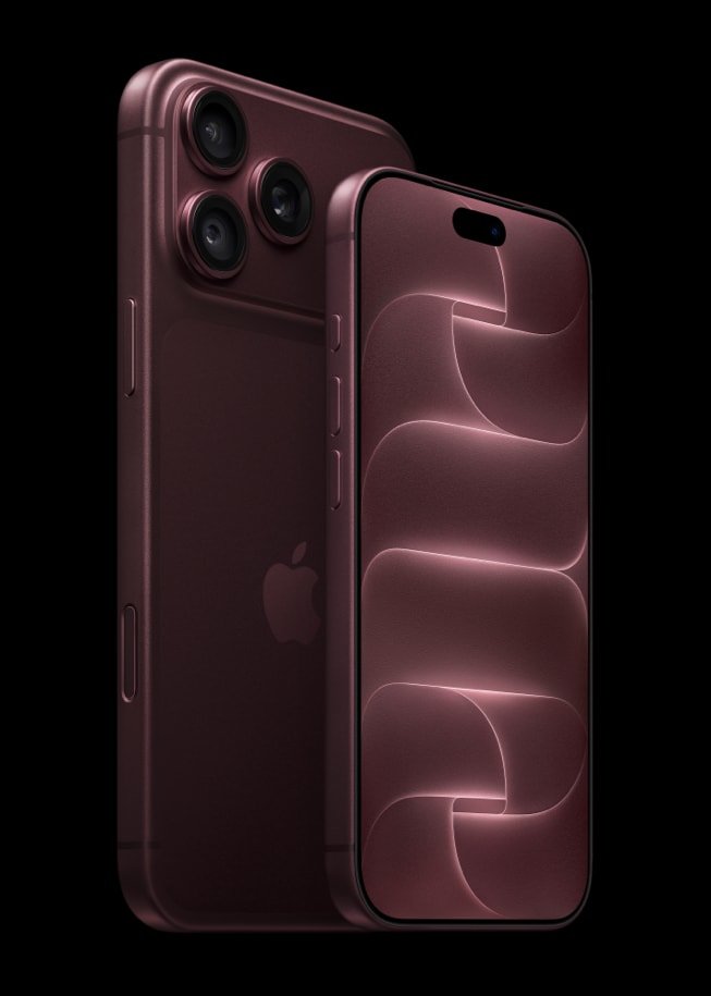 Imagen oficial de la familia iPhone 18 Pro en color borgoña